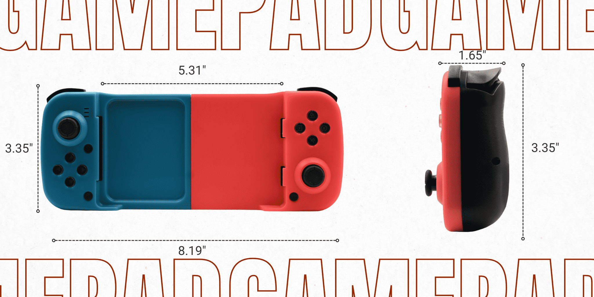 Mobile Game Controllers Size Chart PC MG-II - PHAIGINA